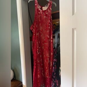 Red lace dress